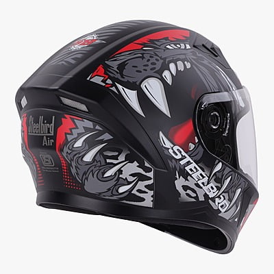 STEELBIRD SBA-21 RAPTOR PANTHA MATT BLACK/RED GREY C/V 580 MM (M)