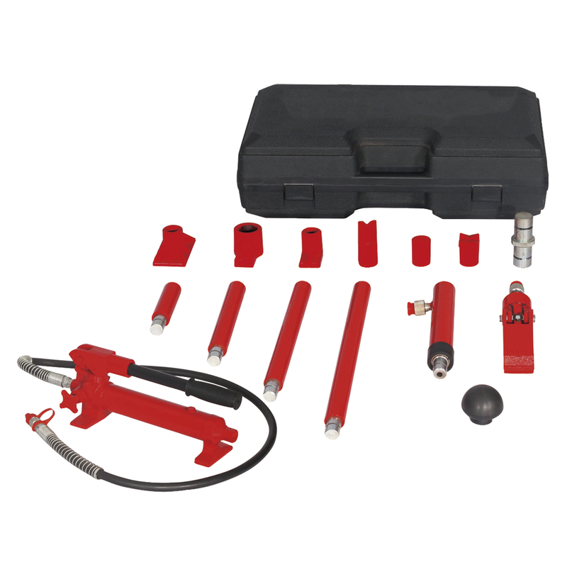 GYS 4-ton hydraulic cylinder bench pulling kit with case and attachments GYS 4-ton hydraulic cylinder bench pulling kit with case and attachments