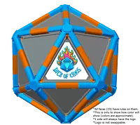 Full Dice - Disc Golf-Teal-DarkOrange-LightSlateGray