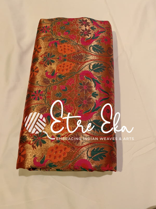 Banarasi Paithani Saree-Handwoven- Navy Blue & Gold Zari Weave