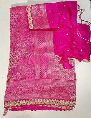 J320: Ready To Ship Beautiful Banarasi Kadhi Georgette Saree With Stitched Blouse
