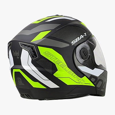 STEELBIRD SBA-7 ROAD MATT BLACK/NEON C/V (M)