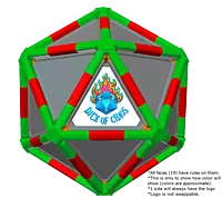 Full Dice - Disc Golf-LimeGreen-Red-LightSlateGray