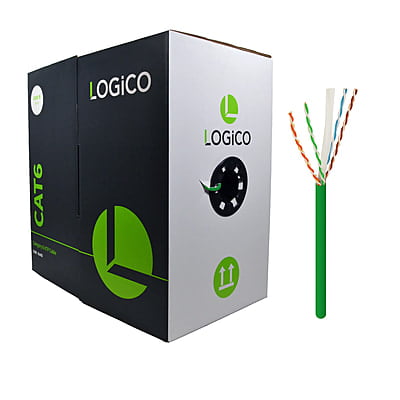 Cat6 UTP Bulk Ethernet Network Cable 550Mhz Pure Copper Riser Green 1000ft