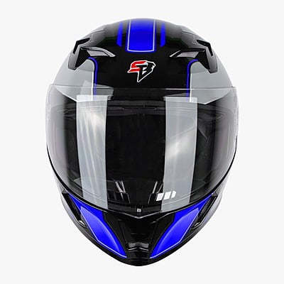 STEELBIRD SBA-21 ISS AIR CARBON MATT BLACK/BLUE C/V (M)