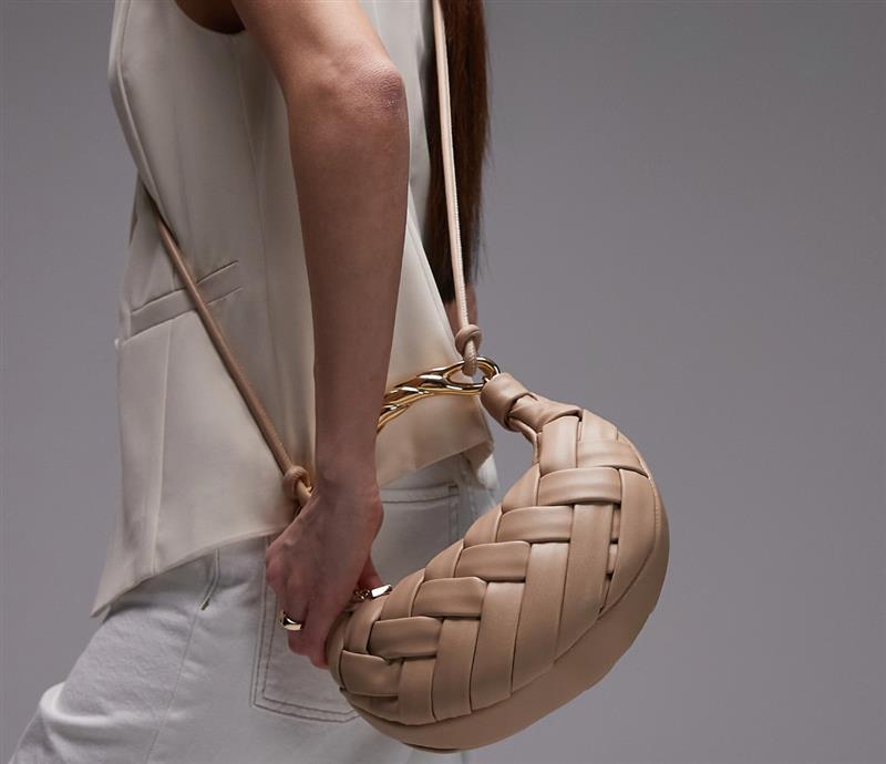 JW PEI Orla weave top handle bag in off white