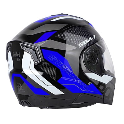 STEELBIRD SBA-7 ISS ROAD MATT BLACK/BLUE C/V (M)