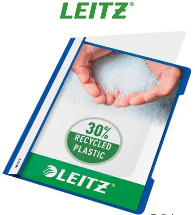 PLASTIC CLIP FILE LEITZ GERMANY 4191-35 BLUE