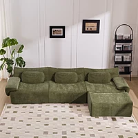 Modular Chenille Sofa Set with Armchair