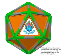Full Dice - Disc Golf-LimeGreen-LightSlateGray-DarkOrange