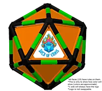 Full Dice - Disc Golf-Black-LimeGreen-DarkOrange