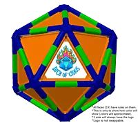 Full Dice - Disc Golf-Blue-LimeGreen-DarkOrange