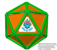 Full Dice - Disc Golf-LimeGreen-LimeGreen-DarkOrange