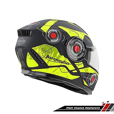 STEELBIRD SBH-40 ISS ASSASIN GLOSSY BLACK/NEON C/V 600 MM
