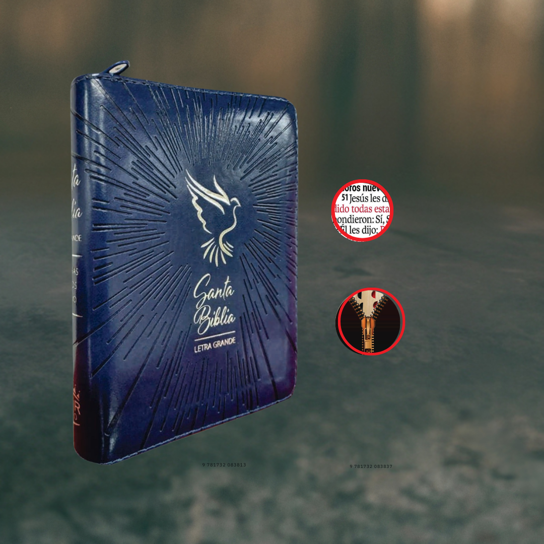 Biblia de Bolsillo Azúl / Imitación Piel /  Letra Pequeña de 9 - Caja de 35 unidades