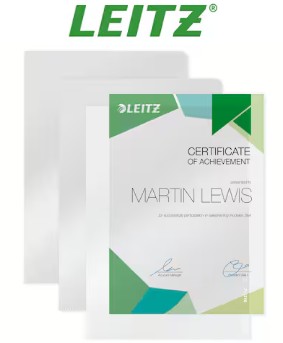 LEITZ GERMANY 4100-03 L-SHAPE A4 CLEAR FOLDER 0.15MM