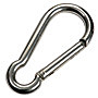 Carabiner hook with flush closure AISI 316 12 mm
