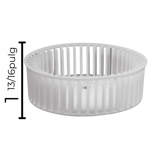 Turbina Derecha para Campana Largo 5 11/16 Ancho 13/16 Flecha 3/16 CW Derecha Modelo MCV60US/MCV90US - 09020700052