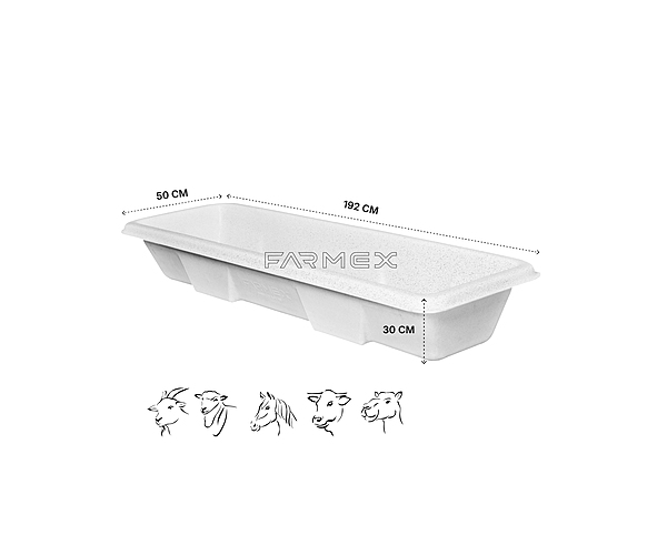 Farmex Feeder Trough 240 Liter White Solo