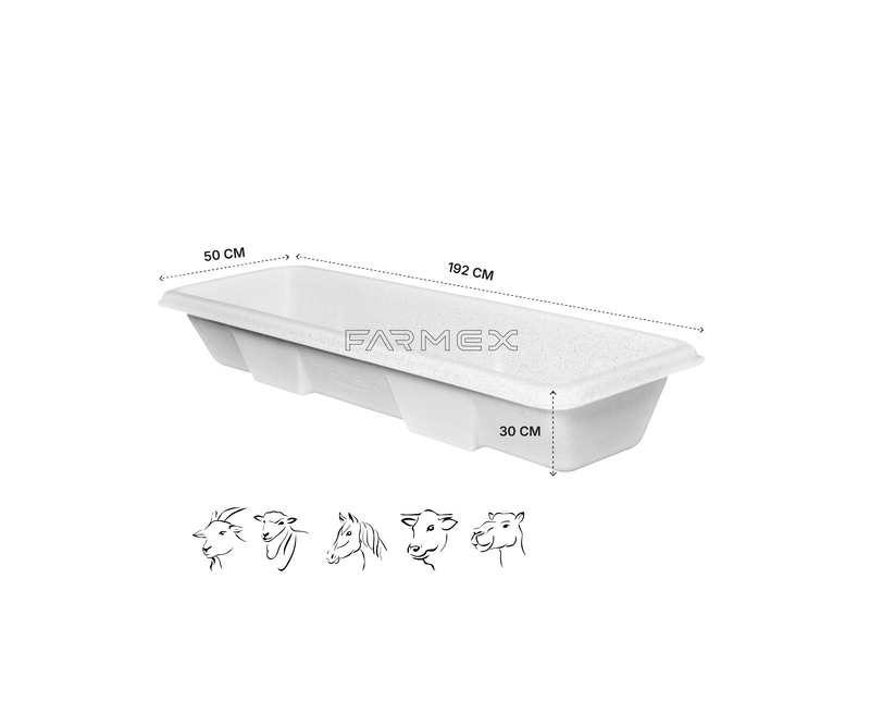 Farmex Feeder Trough 240 Liter White Solo