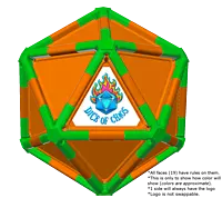 Full Dice - Disc Golf-LimeGreen-DarkOrange-DarkOrange