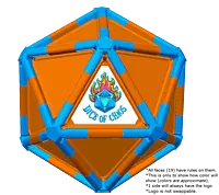 Full Dice - Table Tennis-Teal-DarkOrange-DarkOrange