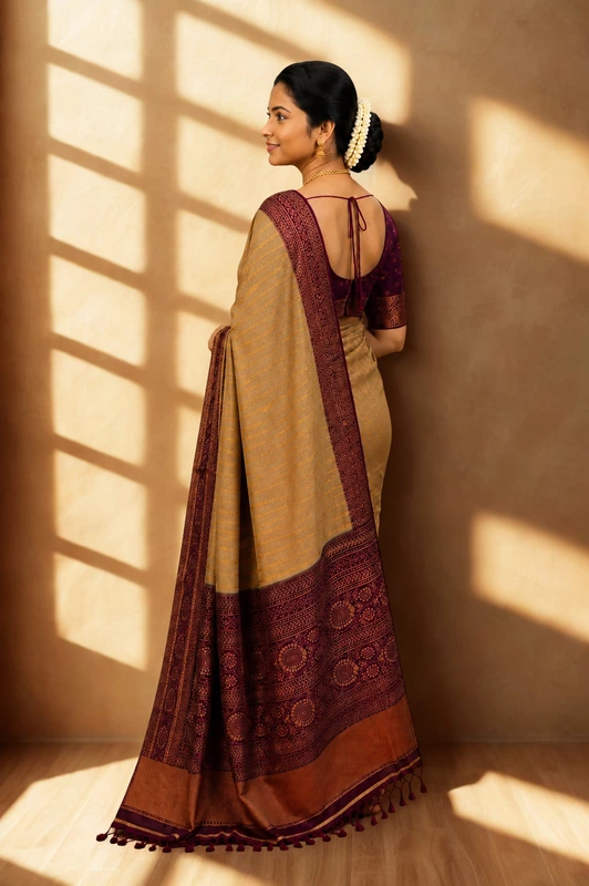 Vairaoosi saree Cream