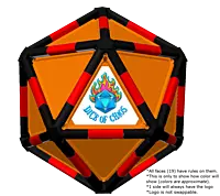 Full Dice - Disc Golf-Black-Red-DarkOrange