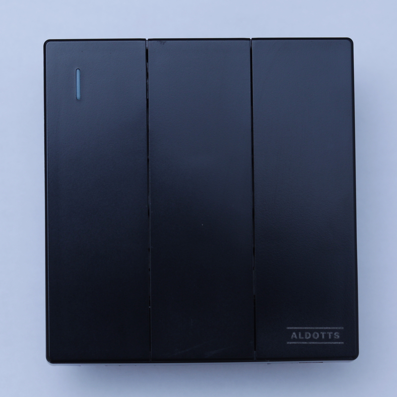 3 Gang 2 Way Push Button Wall Switch - Black