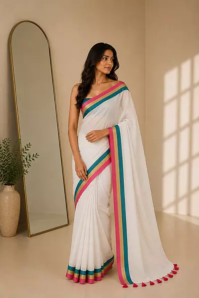 Mul cotton without blouse Kerala 3