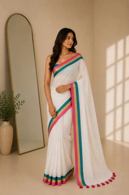 Mul cotton without blouse Kerala 3