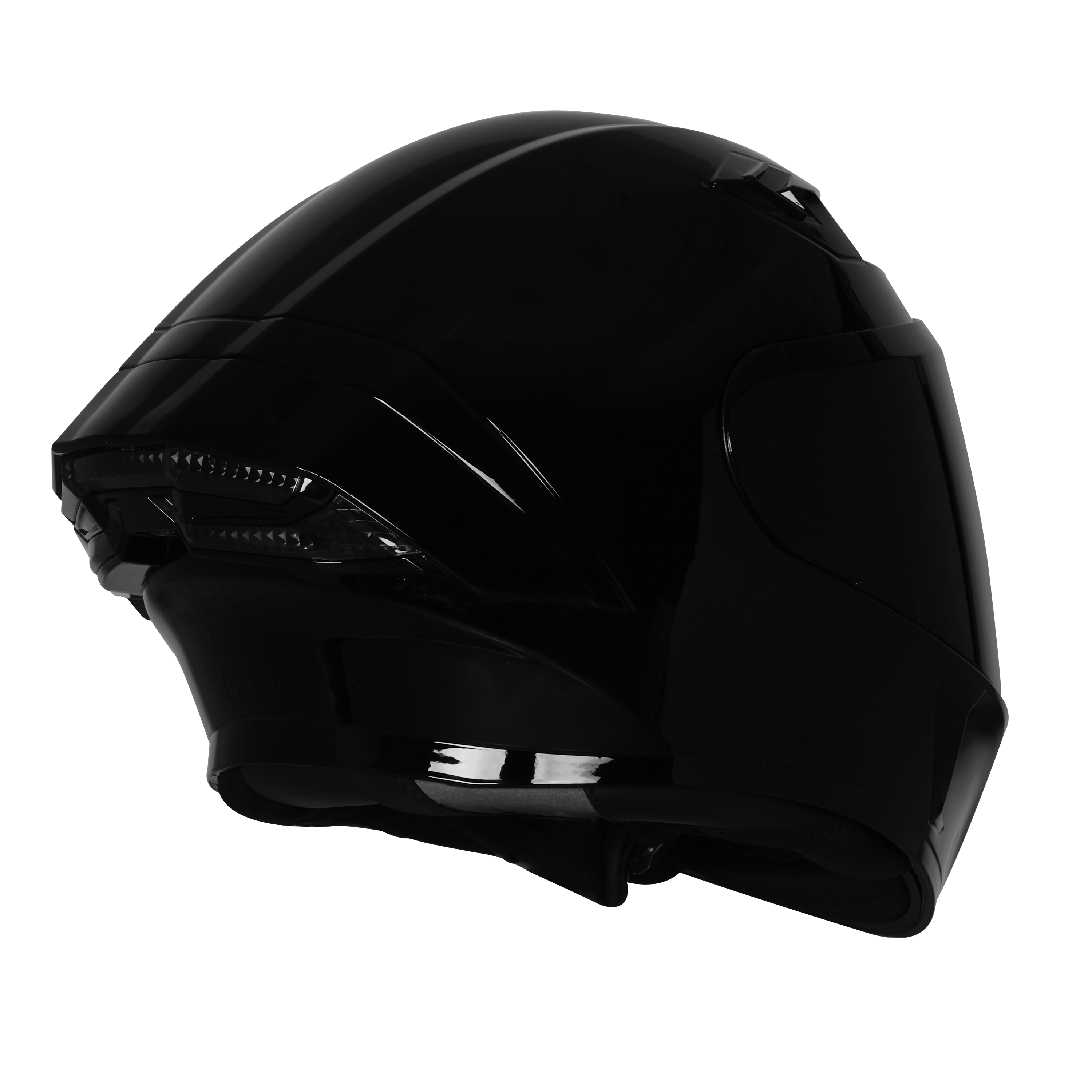 STEELBIRD SBA-11 TORNADO ISS GLOSSY SIGNATURE BLACK C/V 620 MM WITH EXTRA SMOKE VISOR-DOT CERTIFIED