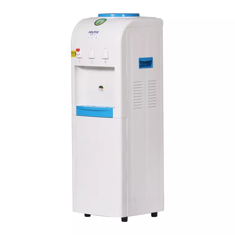 Side profile of the durable and compact Voltas Minimagic Pure F With Storage Cabinet.