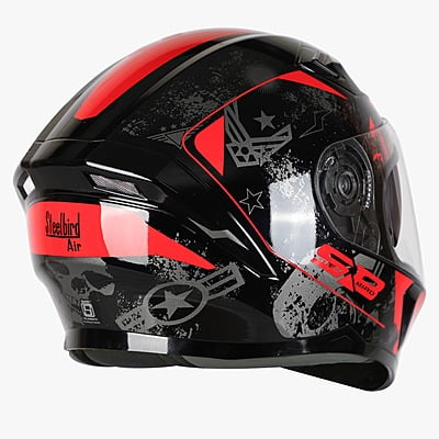 STEELBIRD SBA-21 COMBAT GLOSSY BLACK/RED C/V (M)