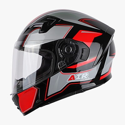 STEELBIRD SBA-21 ISS AIR CARBON GLOSSY BLACK/RED C/V (L)