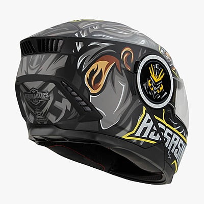 STEELBIRD SBH-40 ISS ASSASIN MATT BLACK/GREY C/V 580 MM