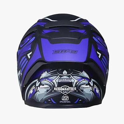 STEELBIRD SA-2 VILLAIN GLOSSY BLACK/BLUE C/V (L) + EXTRA SILVER VISOR