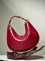 CRESCENT BAG WINE RED