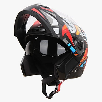 STEELBIRD SBA-7 ISS BIRDIE GLOSSY BLACK/WATERMELON C/V (M)