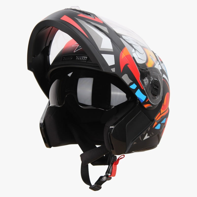 STEELBIRD SBA-7 BIRDIE GLOSSY BLACK/WATERMELON C/V (M)