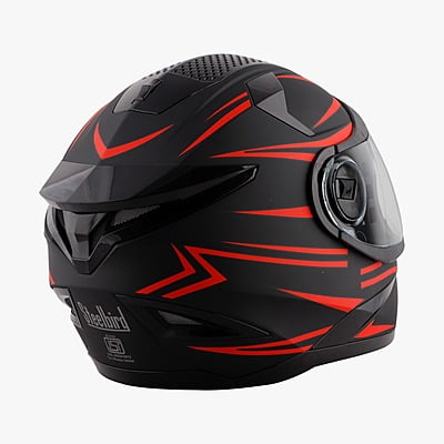 STEELBIRD SBH-17 STRIPES MATT BLACK/RED C/V (L)