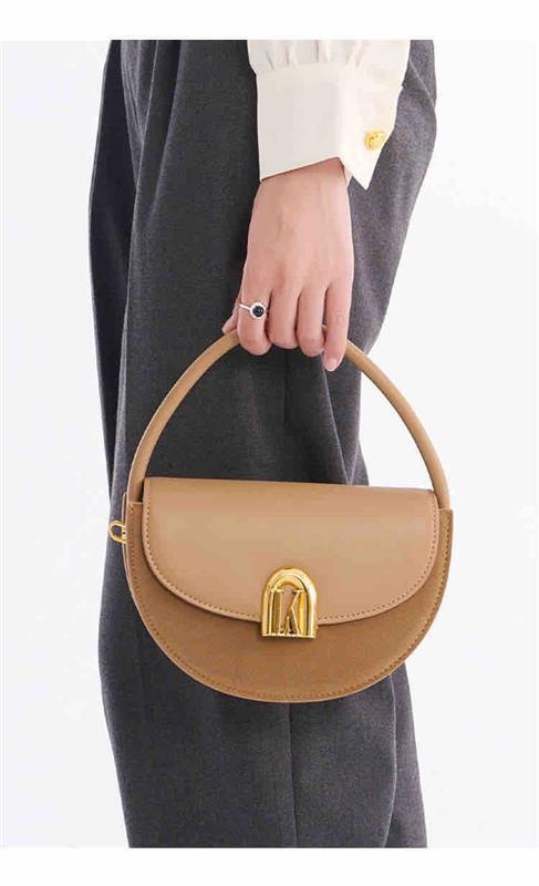 LORDY KNACK VINTAGE COWHIDE SADDLE BAG KHAKI