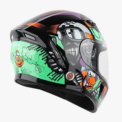 STEELBIRD SBA-21 RAPTOR COMIC GLOSSY BLACK/GREEN C/V (M)