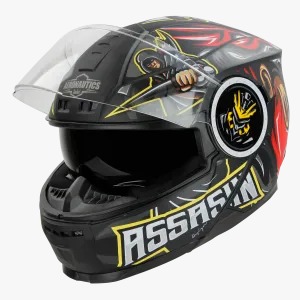 STEELBIRD SBH-40 ISS ASSASIN GLOSSY BLACK/RED C/V 580 MM