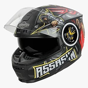 STEELBIRD SBH-40 ISS ASSASIN MATT BLACK/RED C/V 580 MM