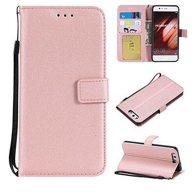 Etui Huawei P10 Rose - Portefeuille Cuir PU