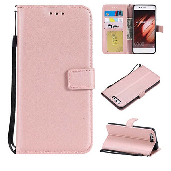 Etui Huawei P10 Rose - Portefeuille Cuir PU