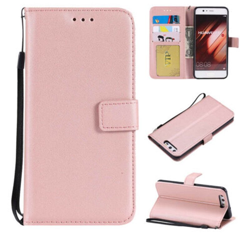Etui Huawei P10 Rose - Portefeuille Cuir PU