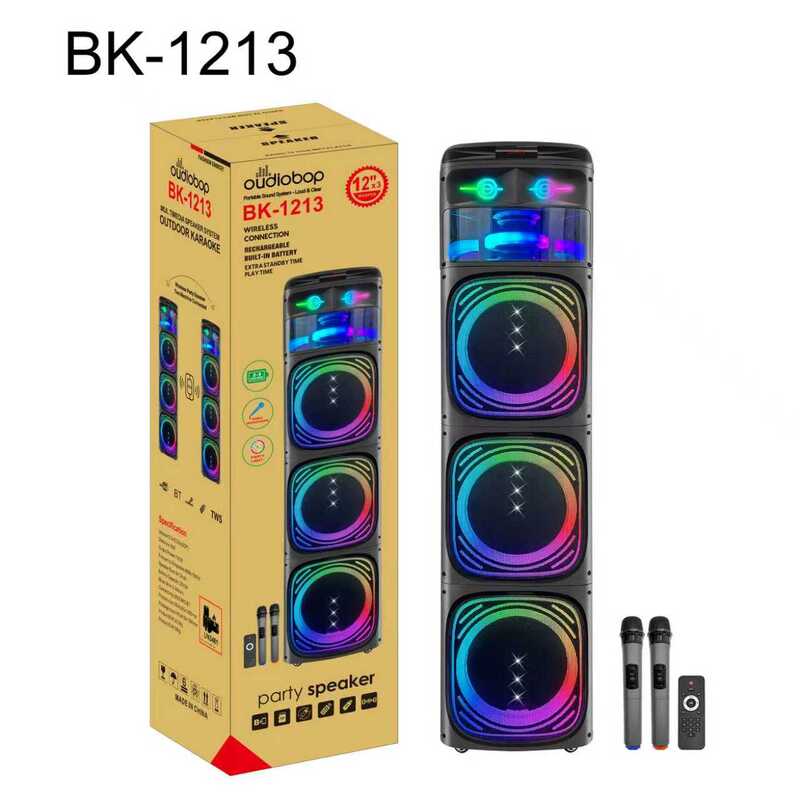Oudiobop BK-1213 Triple Woofer Wireless Party Speaker with Dual Microphones