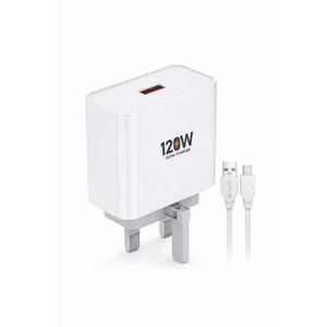 128W SHplus Super Fast Charging Charger With Lightning Cable SH-A4003